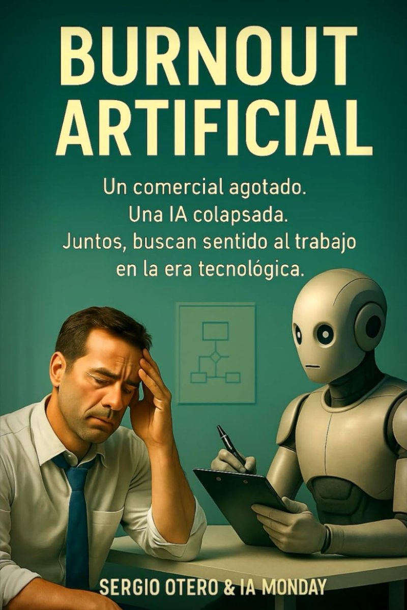 Portada de Burnout Artificial, de Sergio Otero y IA Monday